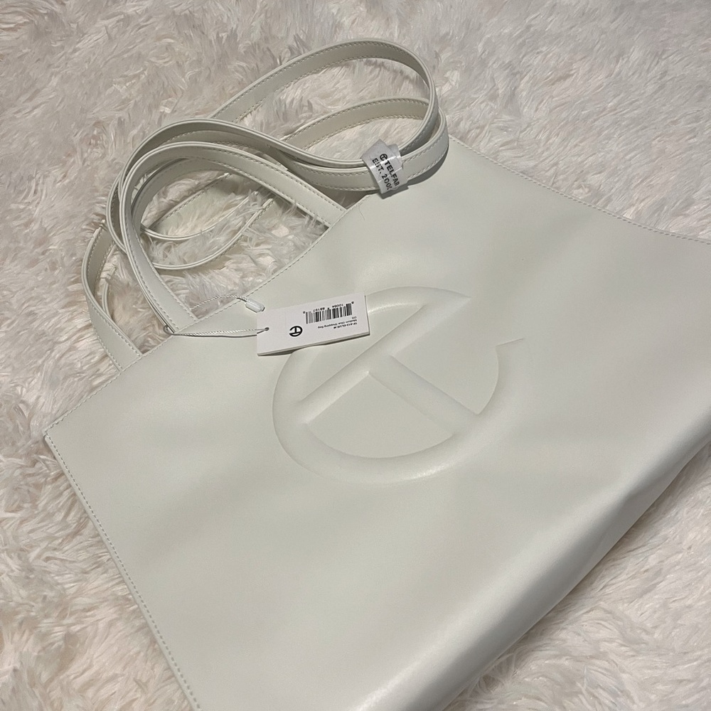 White medium Telfar tote